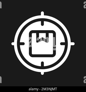 Focus on parcel dark mode glyph ui icon Stock Vector