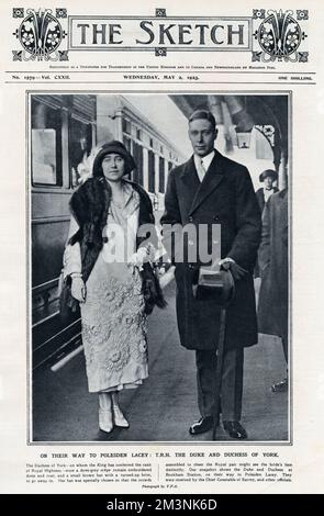 Royal Wedding 1923 - T.R.H depart on honeymoon Stock Photo