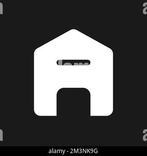 Delete address dark mode glyph ui icon Stock Vector