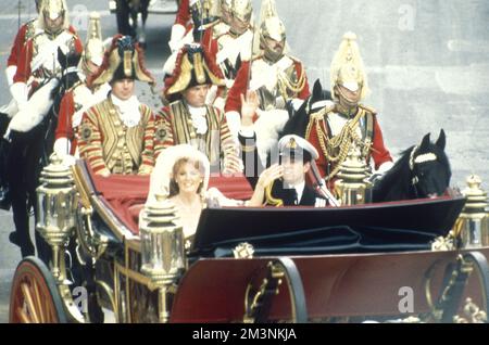 Royal Wedding 1986 - just married Stock Photo