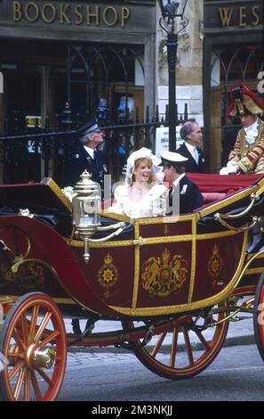 Royal Wedding 1986 - just married Stock Photo