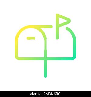 Mailbox pixel perfect gradient linear ui icon Stock Vector