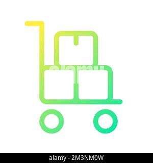 Pallet truck with parcels pixel perfect gradient linear ui icon Stock Vector