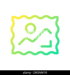 Postage stamp pixel perfect gradient linear ui icon Stock Vector