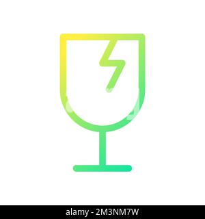 Broken wineglass pixel perfect gradient linear ui icon Stock Vector