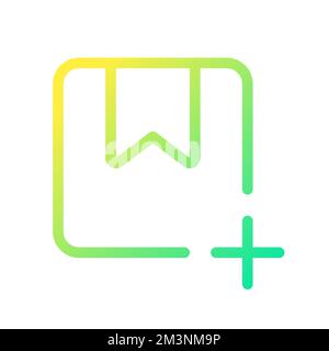 Add parcel pixel perfect gradient linear ui icon Stock Vector