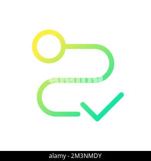 Delivery completed pixel perfect gradient linear ui icon Stock Vector
