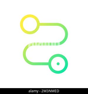 Route pixel perfect gradient linear ui icon Stock Vector