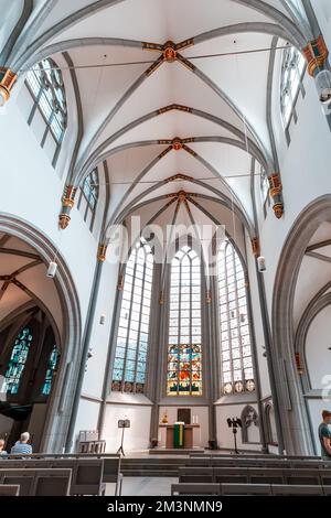 29 July 2022, Cologne, Germany: Interior of the Antoniterkirche church Stock Photo