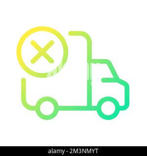 Shipment failed pixel perfect gradient linear ui icon Stock Vector
