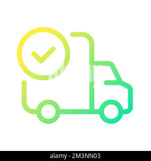 Shipment complete pixel perfect gradient linear ui icon Stock Vector
