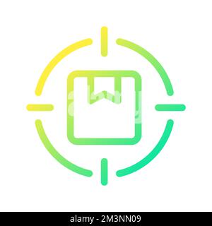 Focus on parcel pixel perfect gradient linear ui icon Stock Vector