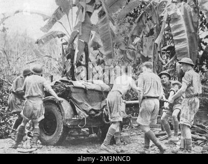 British artillery in Malaya Stock Photo