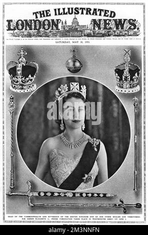 Coronation 1953, Illustrated London News front cover Stock Photo