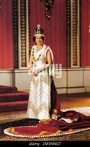 A Silver Jubilee portrait of Queen Elizabeth II, wearing the Imperial State Crown.     Date: 1977 Stock Photo