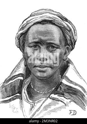 One of the wives of Masupha, the Basuto chief, who rebelled again British rule in Basutoland in South Africa.     Date: 1880 Stock Photo