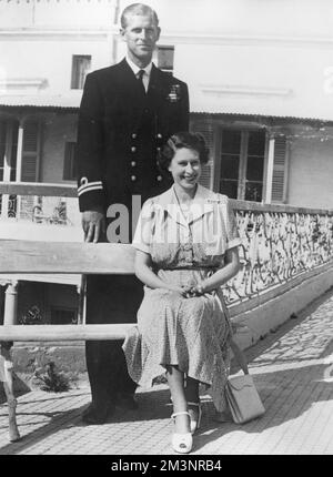 Queen Elizabeth II and Prince Philip in Malta Stock Photo