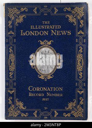 Front cover from the special number of the Illustrated London News, for the coronation of King George VI. This was adapted from a special number prepared in advance for the coronation of his brother Edward who was never crowned; in December 1936 he abdicated from the throne in order to marry the American divorcee, Wallis Simpson.      Date: 1937 Stock Photo