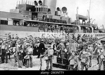 British Army lands in France, 1939 Stock Photo