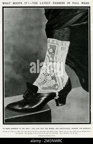 Lace spat for women 1913 Stock Photo