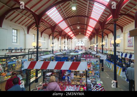 Richmond; daily indoor market in  Richmond,  North Yorkshire England UK Stock Photo