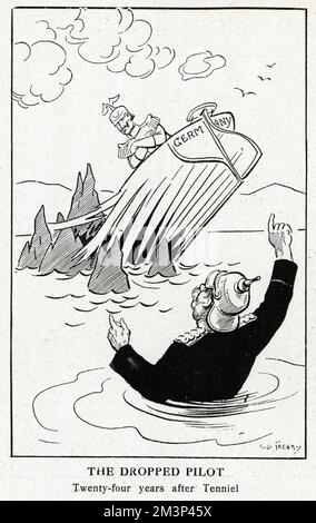 Cartoon, Dropping The Pilot (Wilhelm II and Bismarck Stock Photo - Alamy