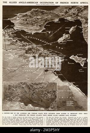 Allied occupation of French North Africa by G. H. Davis Stock Photo