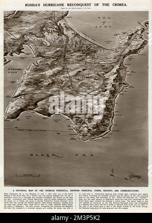 Map of the Crimean peninsula by G. H. Davis Stock Photo