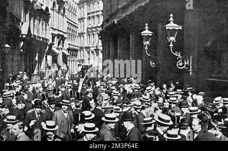 Throgmorton Street 1914 Stock Photo