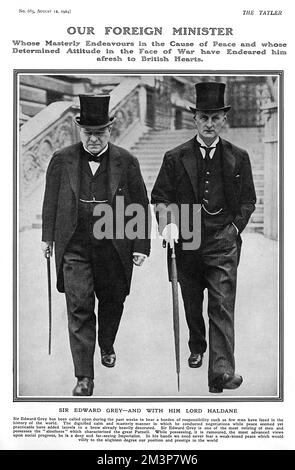 Sir Edward Grey & Lord Haldane, outbreak of First World War Stock Photo