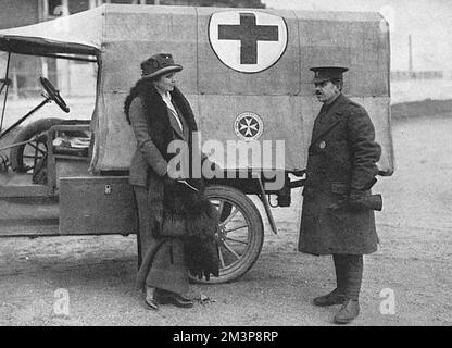 Maxine Elliott helping in Belgium, WW1 Stock Photo