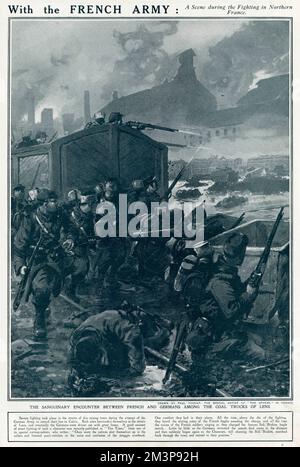 Fighting in Lens, Northern France, 1914 Stock Photo