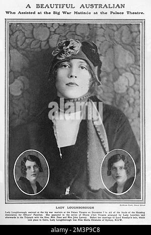 Margaret Sheila Mackellar Chisholm, daughter of Harry Chisholm of Sydney, NSW, Australia married in 1915 Francis Edward Scudamore St Clair-Erskine, Lord Loughborough, eldest son of the fifth Earl of Rosslyn. The marriage suffered from Loughborough's drinking and gambling and the couple divorced in 1926. In 1920, Albert, Duke of York, the future King George VI was linked romantically with Sheila who, at that point, was still a married woman. She married secondly in 1928, Sir John Millbanke, eleventh baronet (d. 1947) and thirdly, Prince Dimitri Romanoff of Russia in 1954. She died in 1969.  Pic Stock Photo