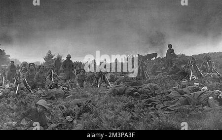 Dawn, First World War scene on the Western Front Stock Photo