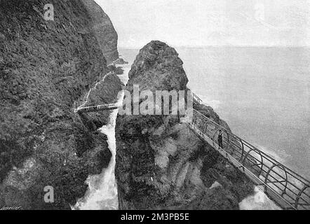 The Gobbins Cliff Path In Islandmagee, County Antrim, Northern Ireland 