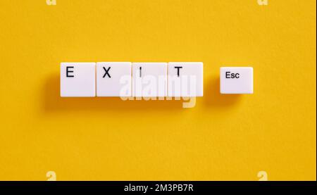 Exit Bar Computer computer keyboard keys with exit button Stock Photo - Alamy