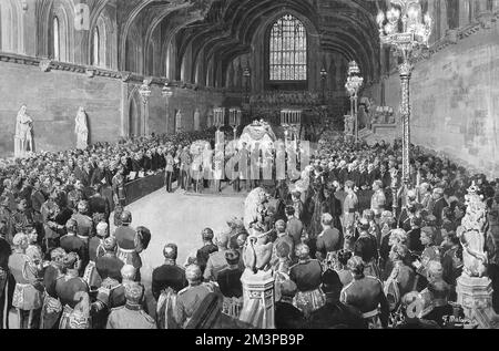 Edward VII lying in state, Westminster Hall, London Stock Photo