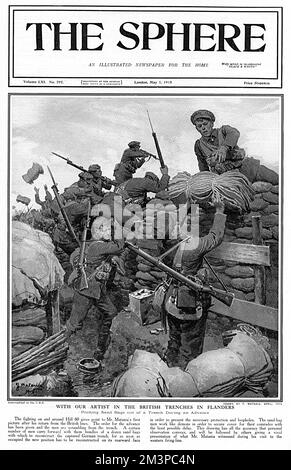 Moving sand bags forward Stock Photo