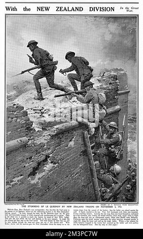 Storming of Le Quesnoy by New Zealand troops, 1918, Matania Stock Photo