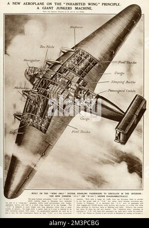 Junkers G38, large German freight plane Stock Photo