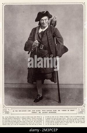 Arthur Bourchier (1863  1927),  English actor and theatre manager.  Appearing as Long John Silver in the stage version of Stevenson's 'Treasure Island', at the Strand Theatre, London.  1922 Stock Photo