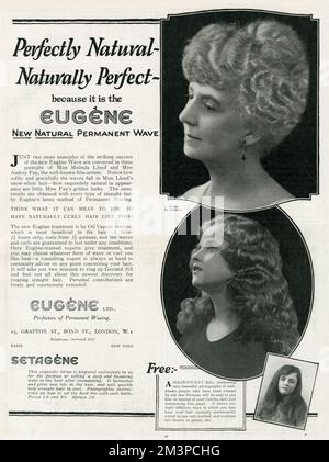 Advert for Eugene permanant hair waving 1923 Stock Photo