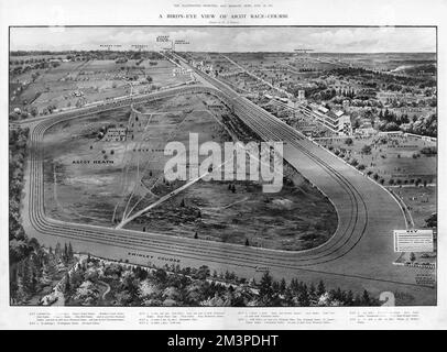 Birds-Eye View of Ascot Race-Course Stock Photo