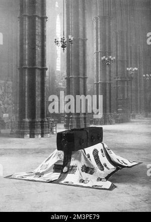 Coffin for tomb of unknown warrior Stock Photo