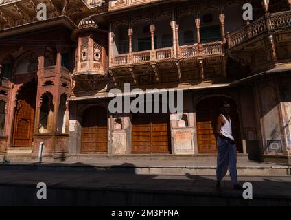 Old decorated house, Rajasthan, Pushkar, India Stock Photo