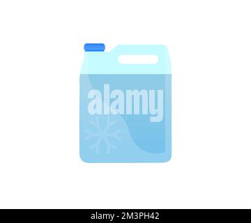 Antifreeze coolant to car 5-liter canister icon design. Antifreeze, Coolant. Car maintenance. Canister of windshield washer. Washer fluid. Stock Vector