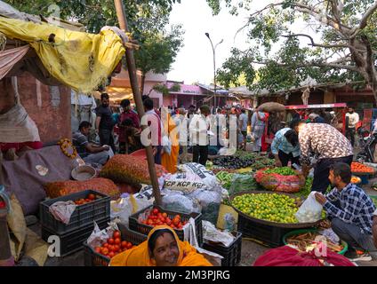 Vegetable Market, Rajasthan, Jaipur, India Stock Photo