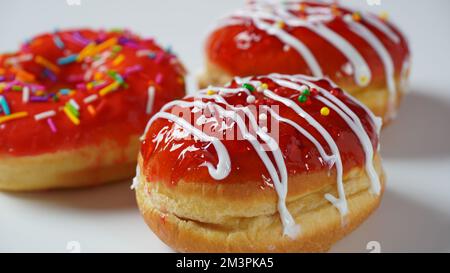 Hanukkah celebration concept. Tasty donuts Stock Photo