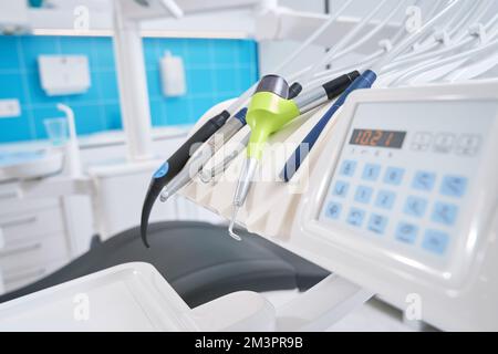 Part of modern medical equipment in dentistry clinic Stock Photo