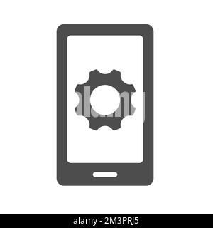 mobile settings silhouette vector icon isolated Stock Vector